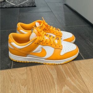 Nike Bright Orange and White Low-Top Sneakers